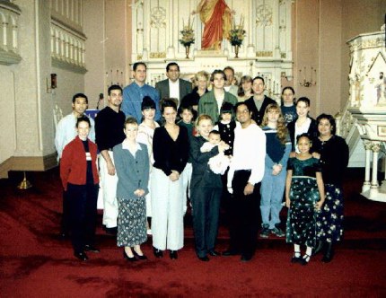 People attending Christian christening