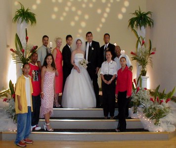 Pereda family attending the wedding....AnnaMarie and Dexter Boose and their kids, Deric, Timothy and Samantha of Wilson, NC and my niece and nephew, Jenny and Dean Pereda from Okla City, OK.