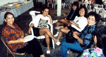  Auntie Beck (Sanchez) and some members of her family ..Fermina Pereda Sanchez Pickelsimer, Anita Pereda Sanchez, Claudia Rene Sanchez Pickelsimer (Sister), and Patricia Pereda Sanchez.